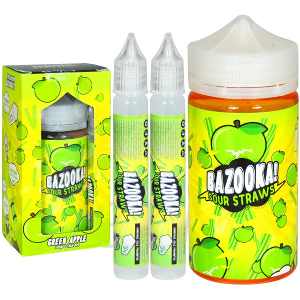 Bazooka Vape Green Apple Sour Straws 200ml